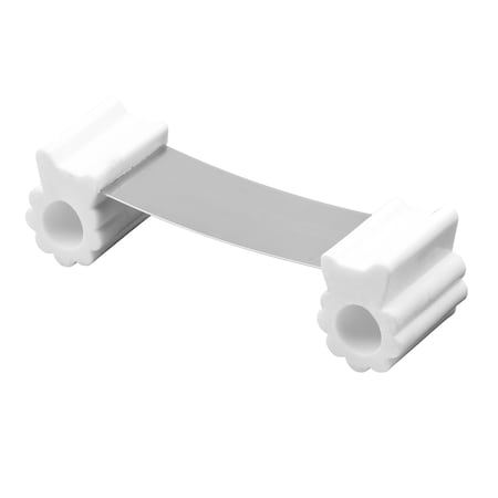 Prime-Line Door Stop, Flexible Stainless Steel Strap, White Rubber Retainers, For Doors Up To 3 in. 1 Set U 101102